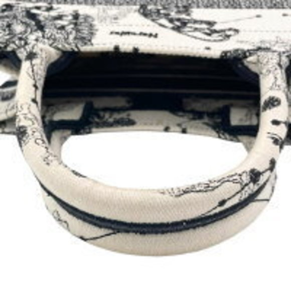 Christian Dior Book Tote Toile de Jouy Zodiac Small Handbag White Black KJ - Picture 11 of 11